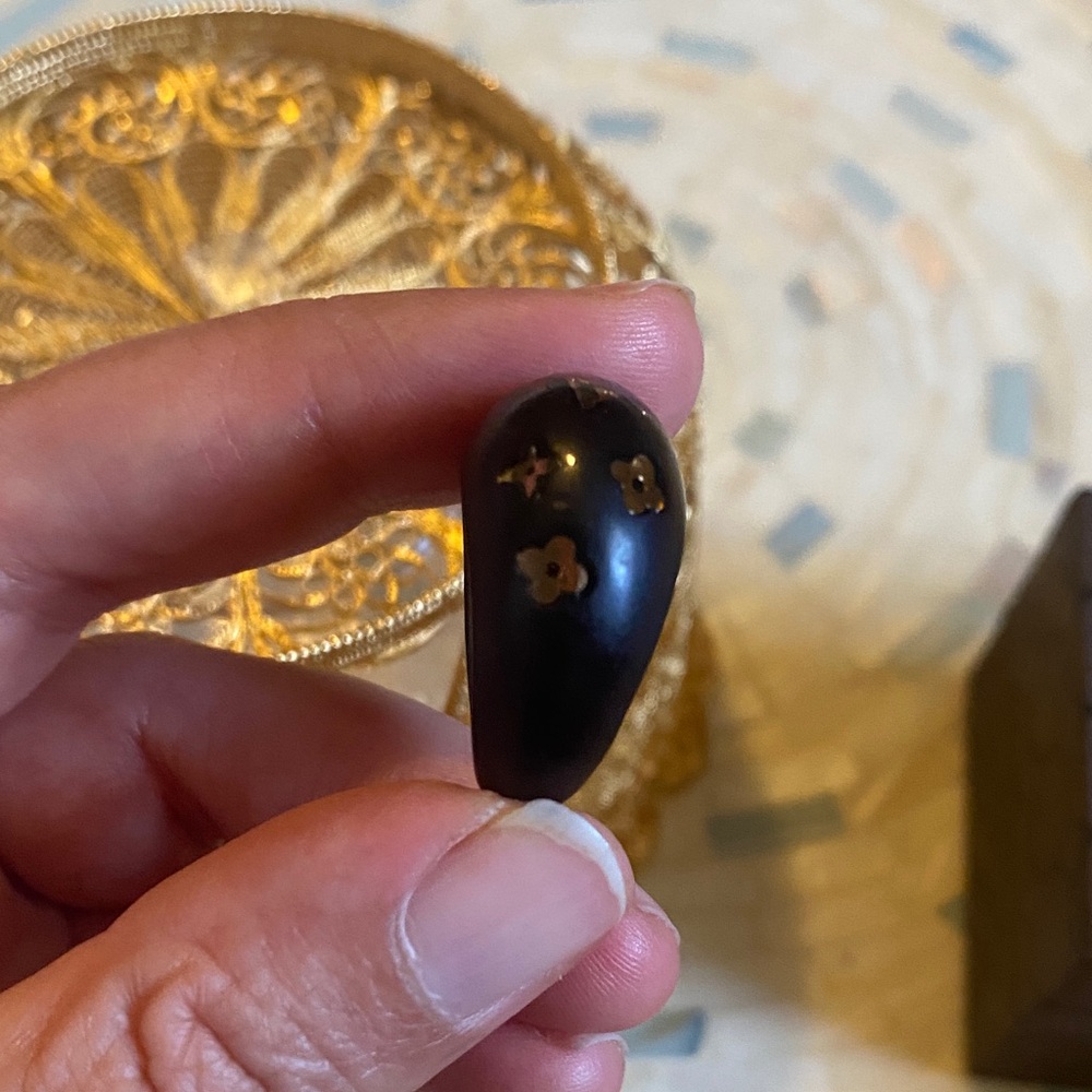 🖤♠️♣️💛❤️‍🔥Louis Vuitton Silvania Wood Sz 6 Ring M GA0132  With Box🎁 - Picture 10 of 15